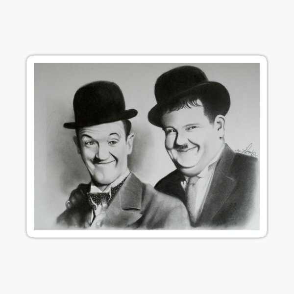 Laurel and hardy Sticker