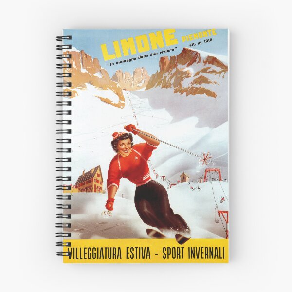 Item preview, Ski Italy vintage Limone Piemonte Italian travel ad designed and sold by aapshop.