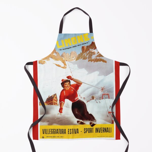 Item preview, Ski Italy vintage Limone Piemonte Italian travel ad designed and sold by aapshop.