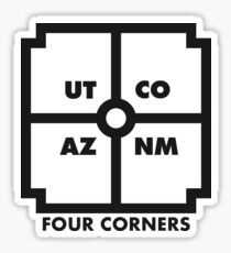 Four Corners - black and white Sticker