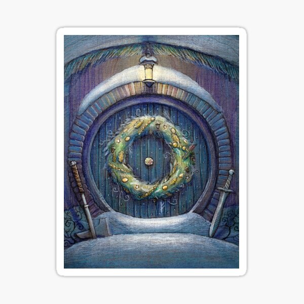 Tolkien Fantasy Christmas Card Sticker