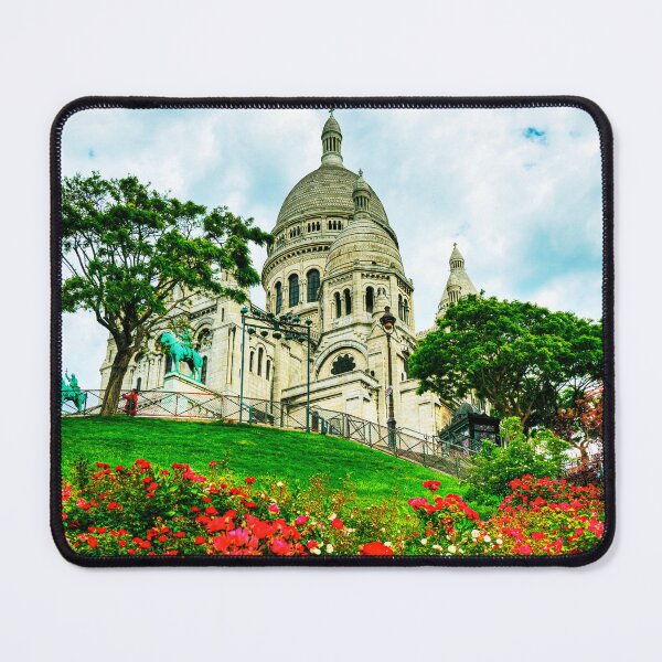 Item preview, Sacre Coeur Basilica, Red Flowers, Paris, France designed and sold by Paul Thompson Photography.