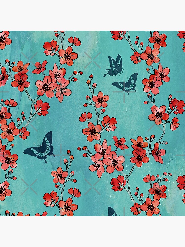 Sakura mariposas en turquesa de adenaJ