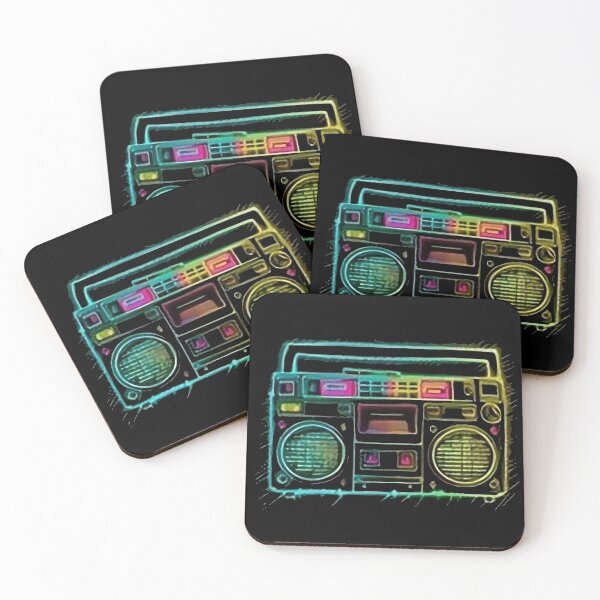 Item preview, 70's 80's 90's Neon Boombox Ghetto-blaster Old School Cool Retro designed and sold by Tellingmoon.