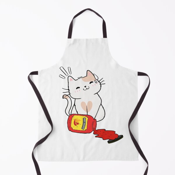 Item preview, Cute White Cat Spilled hot sauce designed and sold by Pet Station.