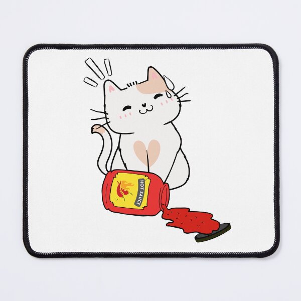 Item preview, Cute White Cat Spilled hot sauce designed and sold by Pet Station.