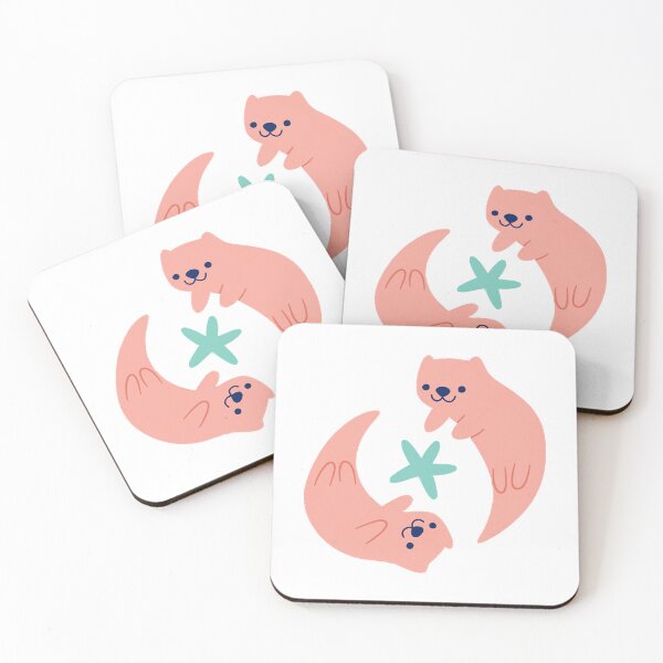 Item preview, Two Pink Otters Swimming Around A Starfish designed and sold by LillyHauser.