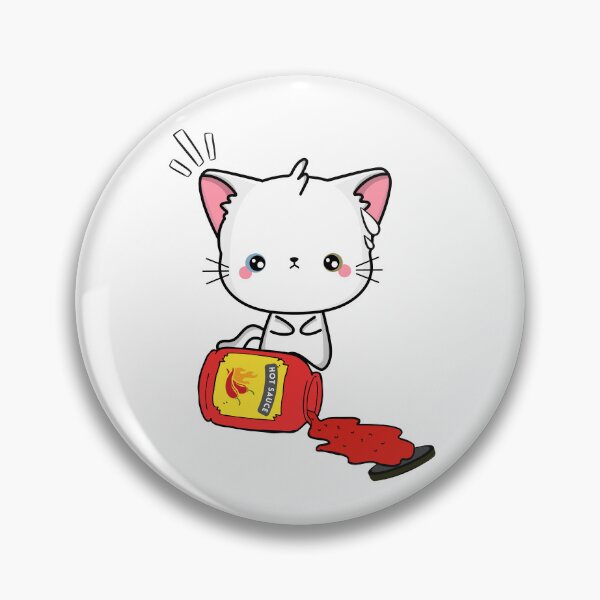 Item preview, Cute White Cat Spilled hot sauce designed and sold by Pet Station.