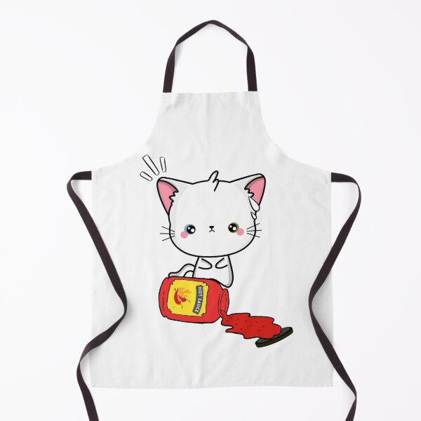 Item preview, Cute White Cat Spilled hot sauce designed and sold by Pet Station.