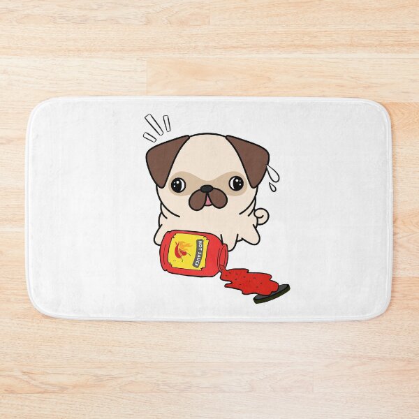 Item preview, Cute Pug Spilled hot sauce designed and sold by Pet Station.