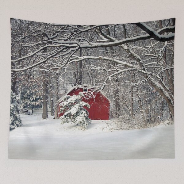 Item preview, Red Barn in the Snow designed and sold by Frankie Cat Photography.