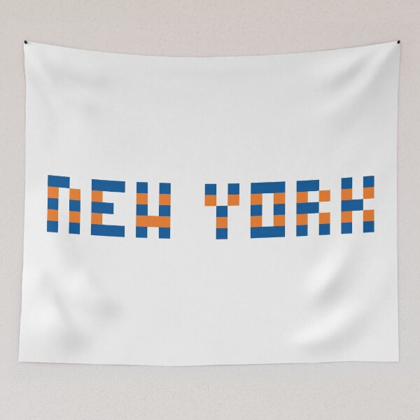 Item preview, Pixel NHL New York in Away Colors (Blue Orange) designed and sold by gkillerb.
