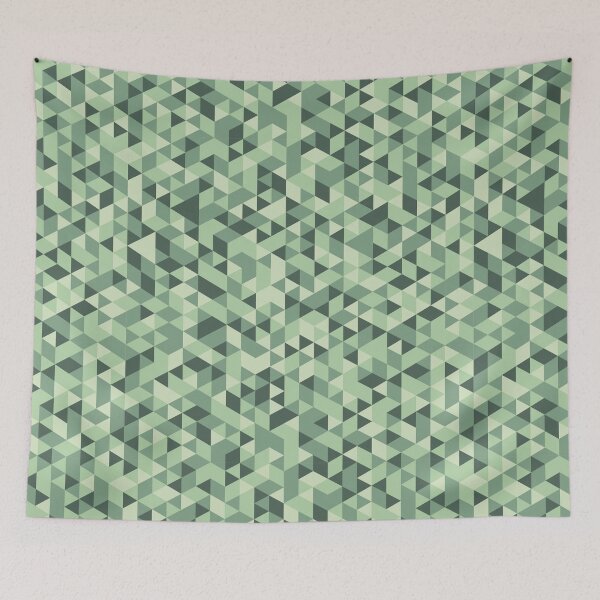 Item preview, Geometric Triangle Pattern in Shades of Green designed and sold by rissol.