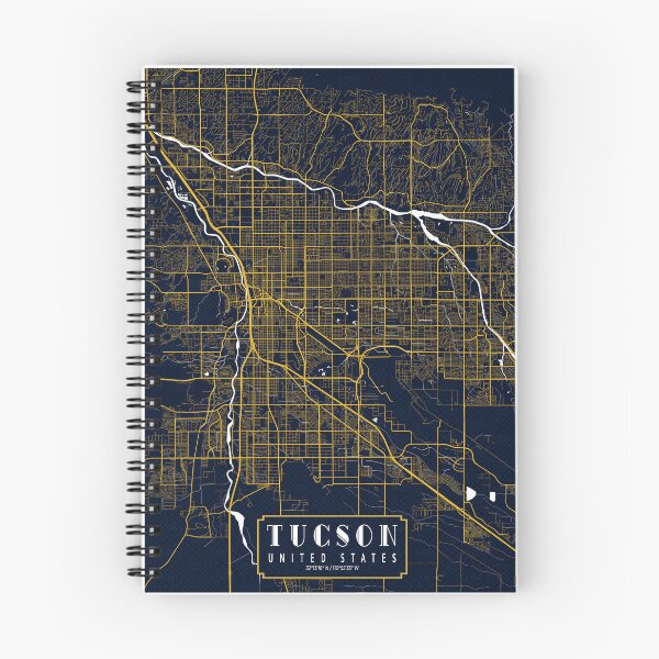 Item preview, Mapa de la ciudad de Tucson de Arizona, EE. UU. - Gold Art Deco designed and sold by deMAP.