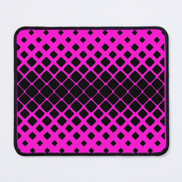 Item preview, black square rounded patterns on pink surface designed and sold by IftinDesigns.