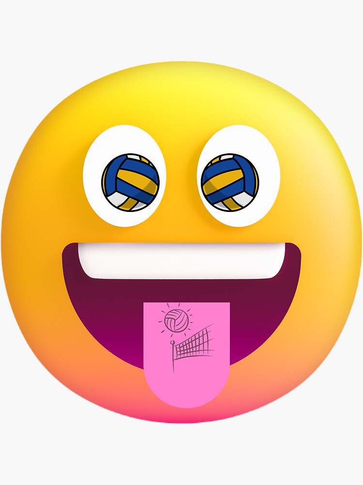 "Emoji volleyball smile beach volley" Sticker for Sale by Kiero1