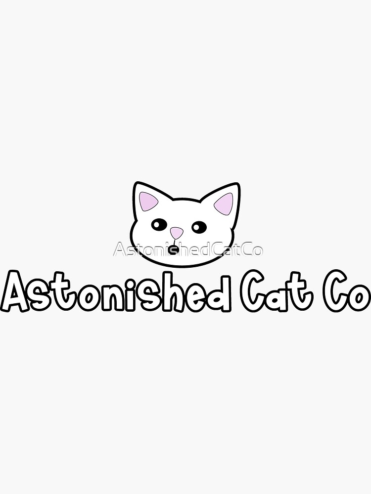Thumbnail 3 of 3, Sticker, Astonished Cat Company Logo - Astonished Cat Company designed and sold by AstonishedCatCo.