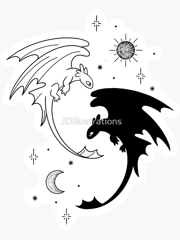 "Yin Yang How To Train Your Dragon Toothless" Sticker for Sale by