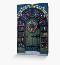 Magic World of Books Door Greeting Card