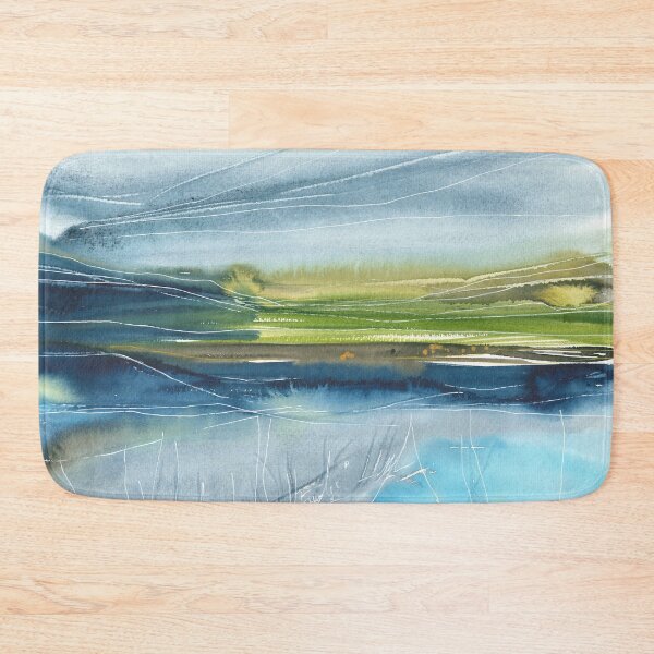Item preview, Beautiful nature landscape, mountains, green trees, blue waves designed and sold by anaozzart.