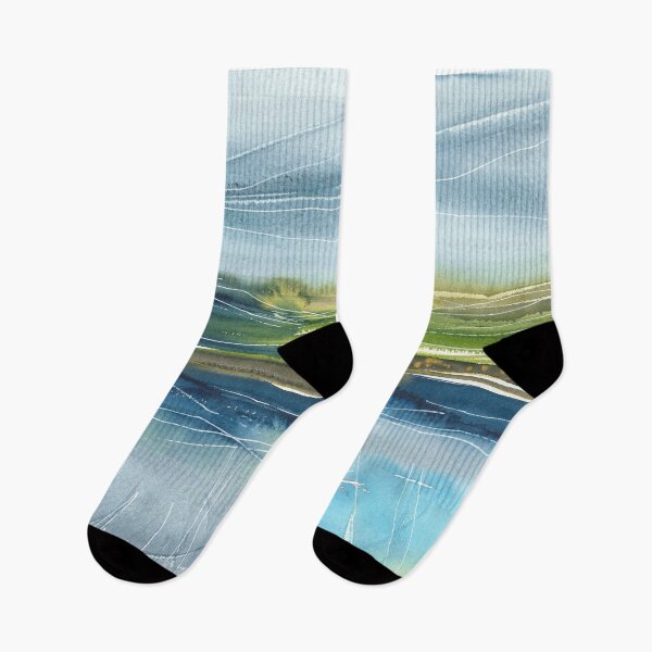 Item preview, Beautiful nature landscape, mountains, green trees, blue waves designed and sold by anaozzart.