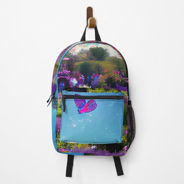 Item preview, a garden with a butterfly flying over it designed and sold by DesignAtYO.