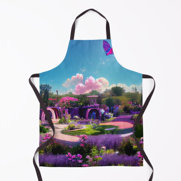 Item preview, a garden with a butterfly flying over it designed and sold by DesignAtYO.