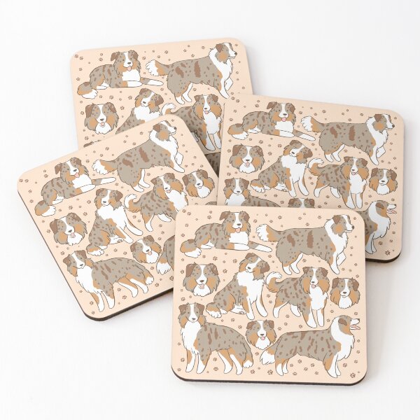 Item preview, Miniature American Shepherd Dog illustration pattern  designed and sold by Yarafantasyart.