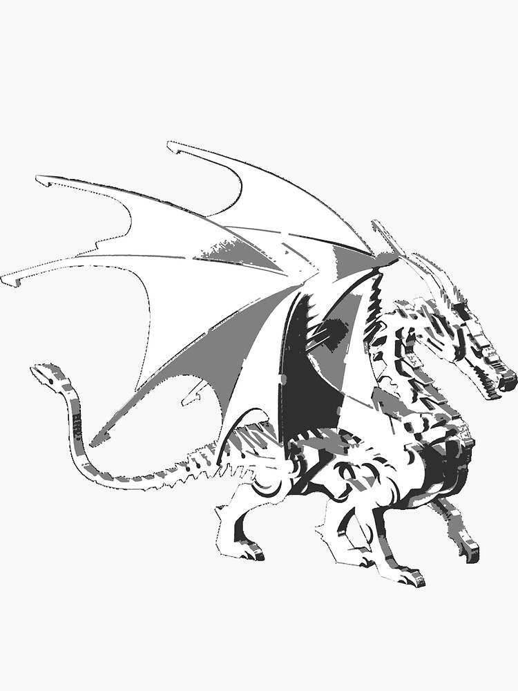 "Steel dragon" Sticker for Sale by DrTigrou Redbubble