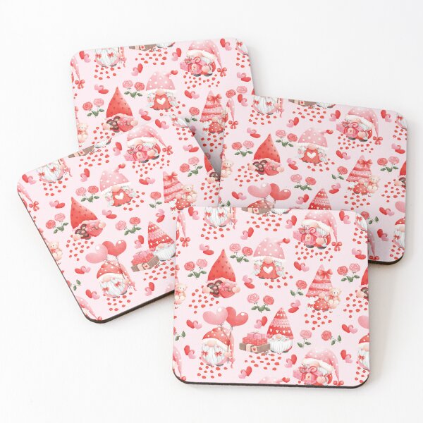 Item preview, Adorable Watercolor Valentine Gnome Pattern designed and sold by DebbisPalette.