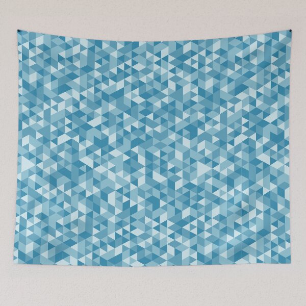 Item preview, Geometric Triangle Pattern in Shades of Blue designed and sold by rissol.