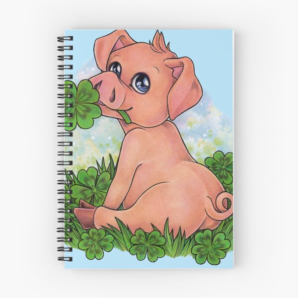 Item preview, Sow lucky cute piglet with lucky clover gift designed and sold by ZadzeneaArt.