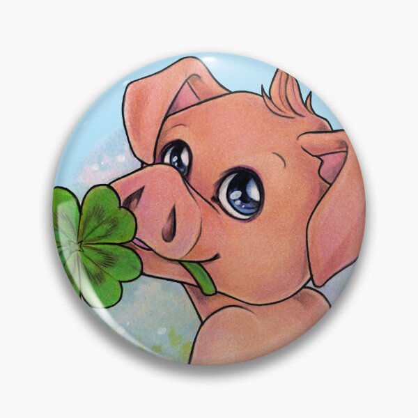 Item preview, Sow lucky cute piglet with lucky clover gift designed and sold by ZadzeneaArt.