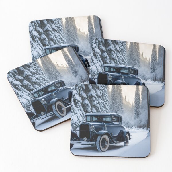 Item preview, Winter Hot Rod: Snow and Steel #22, a perfect gift for all American Hot Rod fans designed and sold by RodZnRoll.