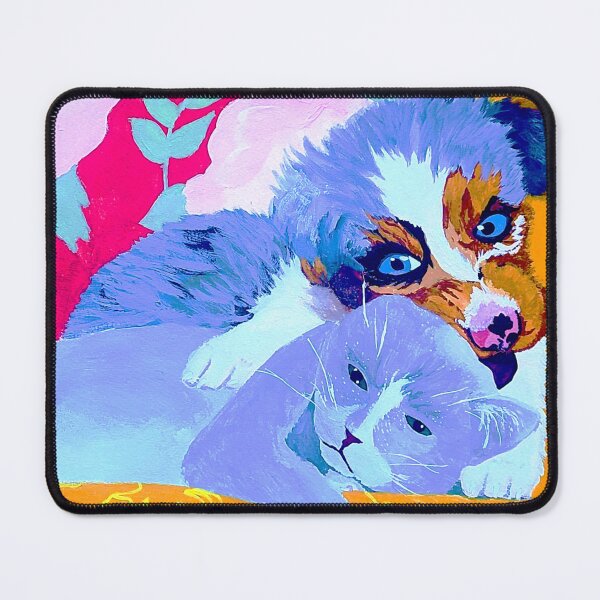 Item preview, Cat and Puppy painting designed and sold by RadMomCreations.