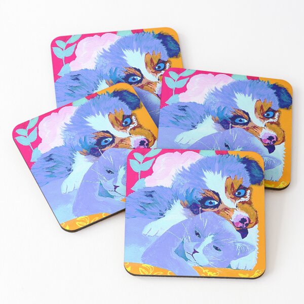 Item preview, Cat and Puppy painting designed and sold by RadMomCreations.
