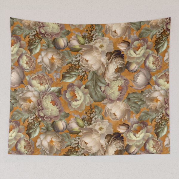 Item preview, Baroque Hand Painted Vintage Flower Botanical Garden Gold Nightgarden designed and sold by UtArt.