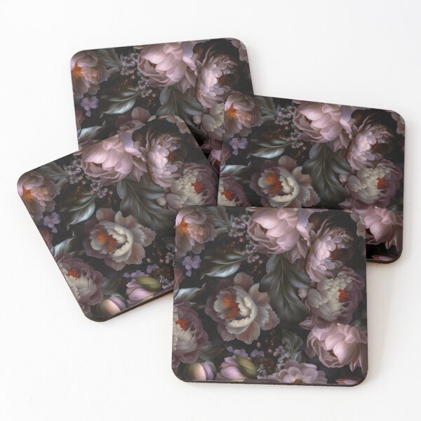 Item preview, Baroque Hand Painted Vintage Flower Botanical Night Garden Purple Nightgarden designed and sold by UtArt.