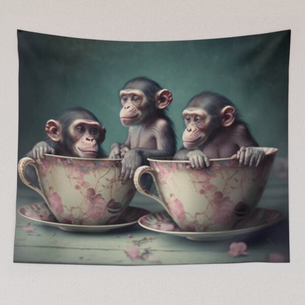 Item preview, The Funniest Chimps in Teacups designed and sold by rdreubss7.