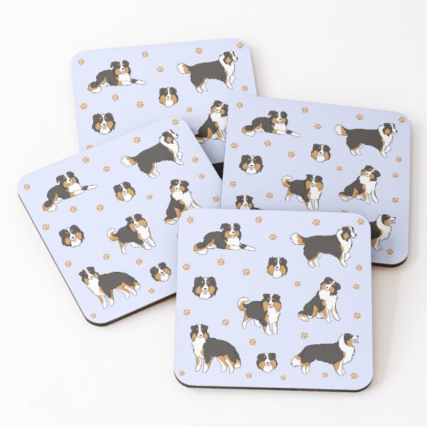 Item preview, Black Mini American Shepherd Dog illustration pack  designed and sold by Yarafantasyart.