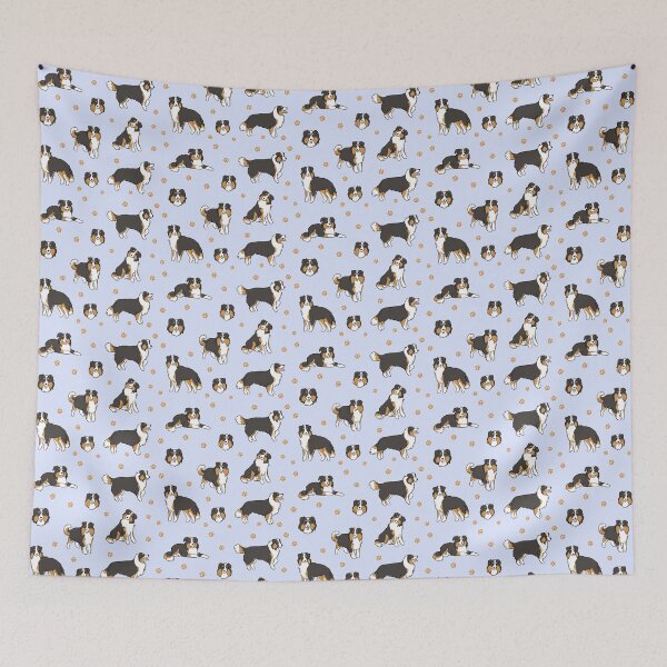 Item preview, Black Mini American Shepherd Dog illustration pack  designed and sold by Yarafantasyart.