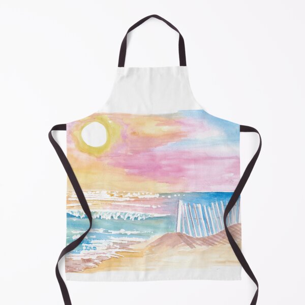 Item preview, Romantic White Picket Fence on Beach with Waves and Sunset designed and sold by artshop77.