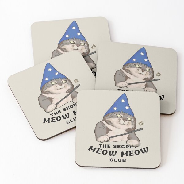 Item preview, The Secret Meow Meow Cat Wizard Club Drawing - Funny Cats designed and sold by ViewerEqualsPhoton.