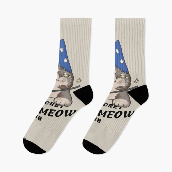Item preview, The Secret Meow Meow Cat Wizard Club Drawing - Funny Cats designed and sold by ViewerEqualsPhoton.