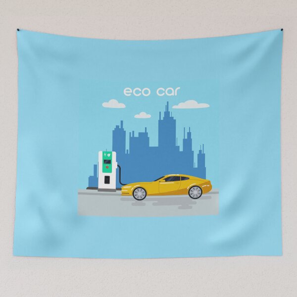 Item preview, Electric Car. Eco Car on Charging Station. Green Energy. Electric Vehicle. designed and sold by ivector.