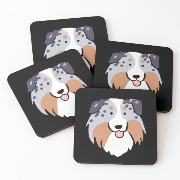 Item preview, Mini american shepherd face illustration  designed and sold by Yarafantasyart.
