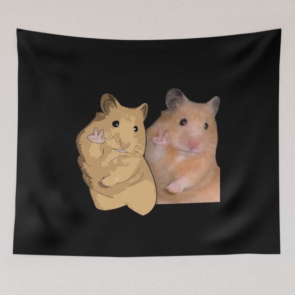 Item preview, Cute Hamester peace sign photo and illustration  designed and sold by Basma Store.