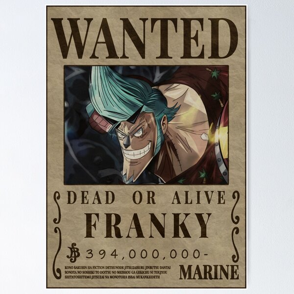 Iron Man Franky Bounty One Piece Wanted Cutty Flam Póster