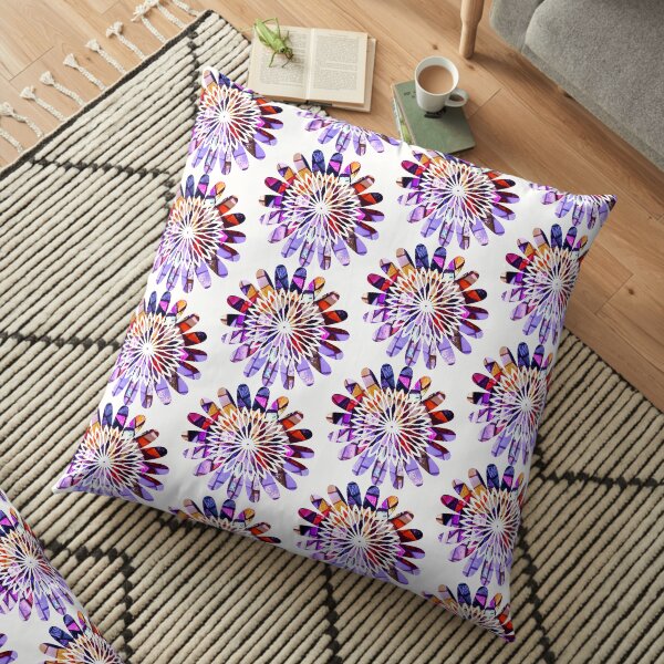 Star Flower Purple, photography of shiny mosaic - JUSTART © Floor Pillow