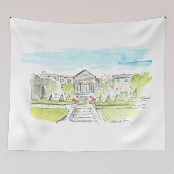 Item preview, Royal Hillsborough Castle watercolour art sketch designed and sold by DebTheZeb.